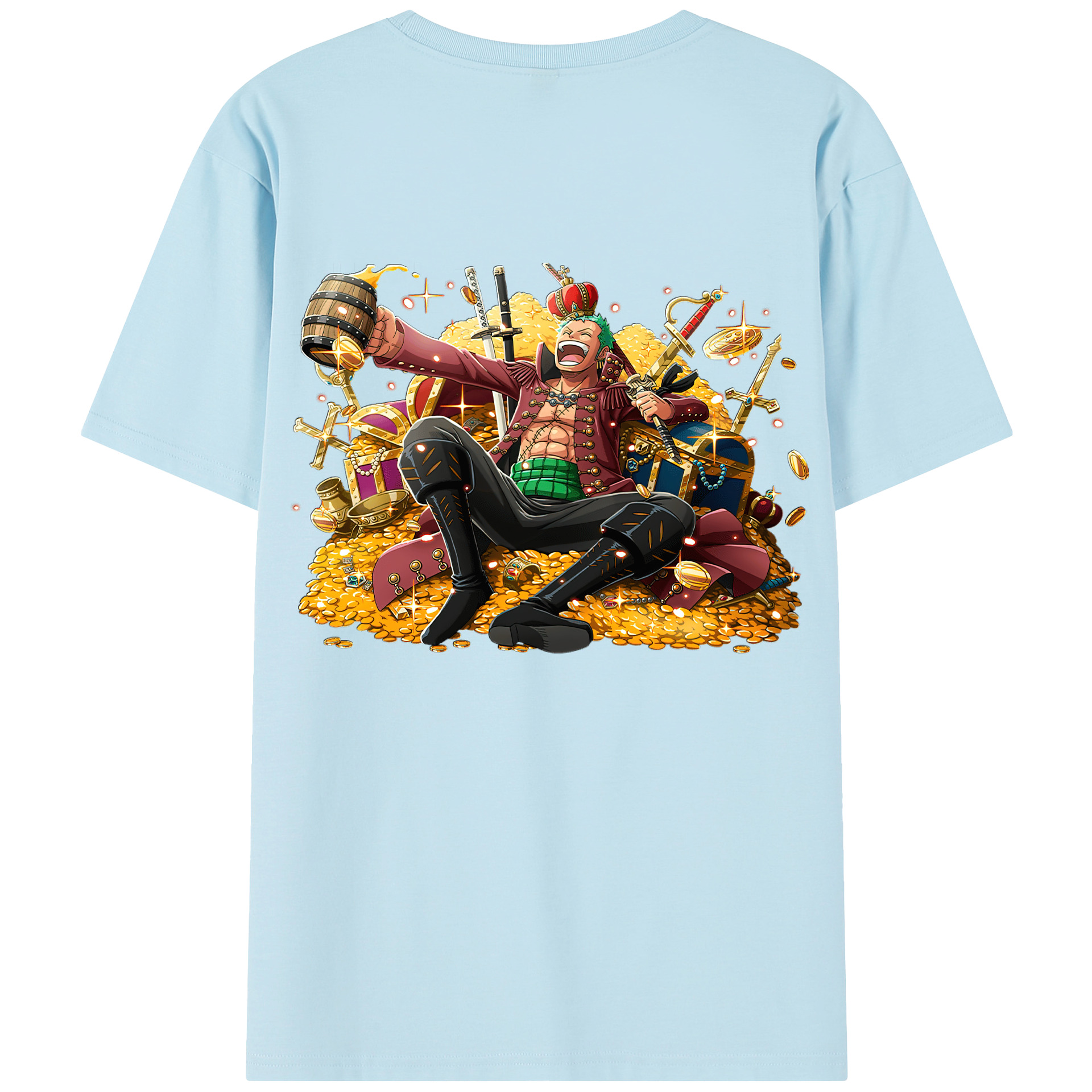 ワンピース ロロノア・ゾロ ONE PIECE Roronoa Zoro 綿100％半袖Tシャツ（背面プリント）